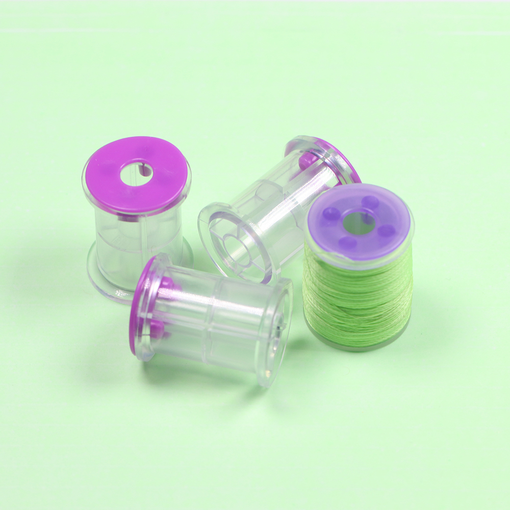Thread Bobbins Empty - 4 個/9 個の空の標準ボビンスプール、バックルキャップ付き、高分子素材、半透明糸スプール、フライフィッシングタックル