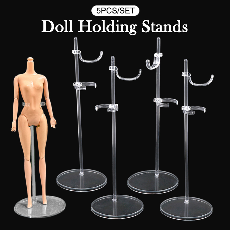 Dress Form Mannequin - 5 個の透明ラックマネキンモデルスタンド人形ドレスサポート人形保持スタンドドールハウス調整ユニバーサルドールディスプレイラック
