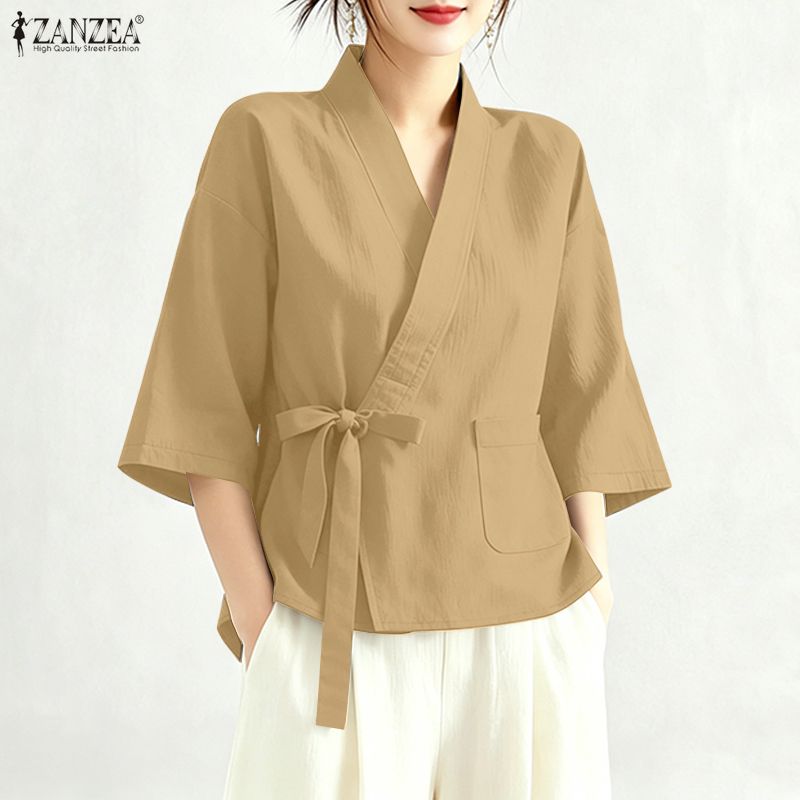 2026年ザンゼア夏クロスVネック半袖トップス女性用ブラウス - Sewing V のレビューと価格