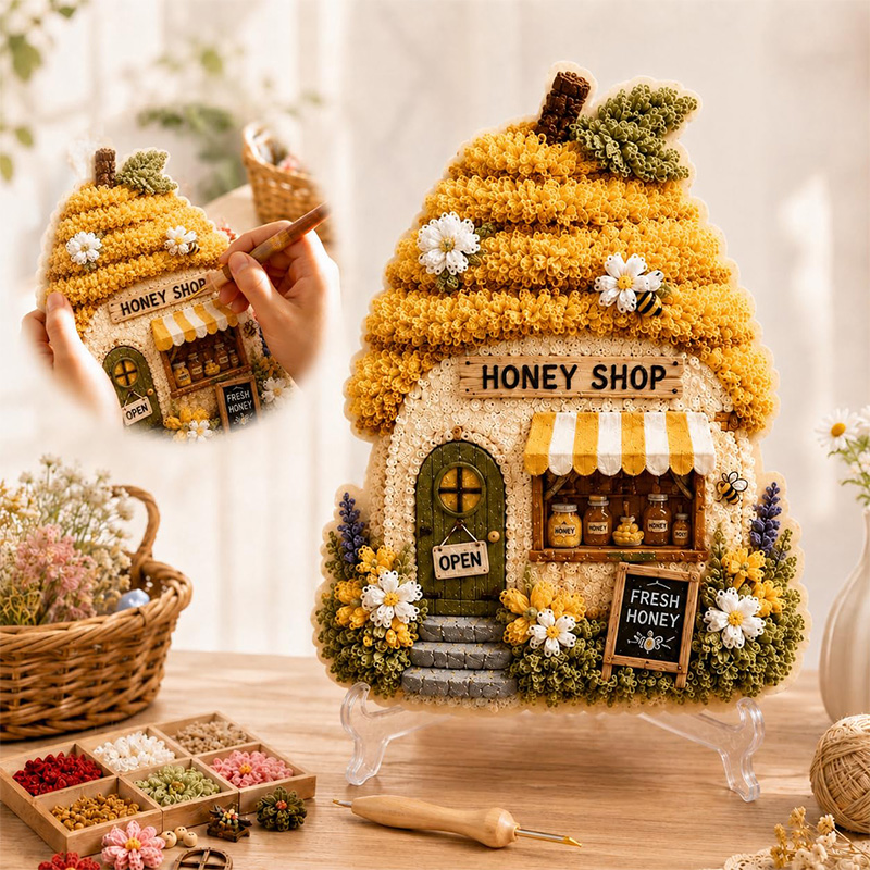 3Dマッシュルームハウス ポケアート DIYキット 布製パン - Sewing Art のレビューと価格