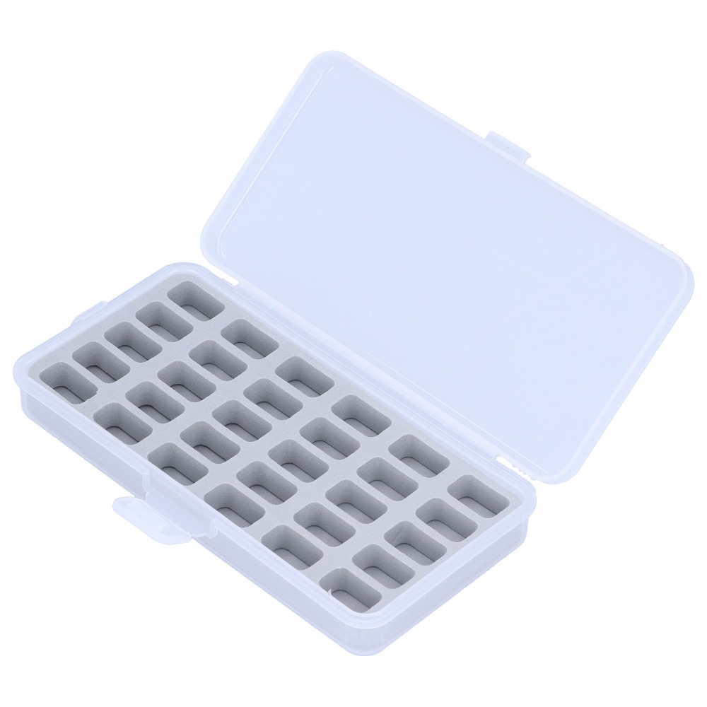 透明プラスチック製ボビン収納ケース2個。30個のスロット付き - Thread Bobbins Empty のレビューと価格