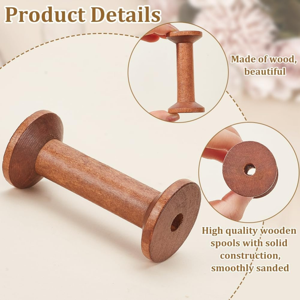 木製スプール 6 個空の木製糸スプール縫製ボビンスプールクラ - Thread Bobbins Empty のレビューと価格