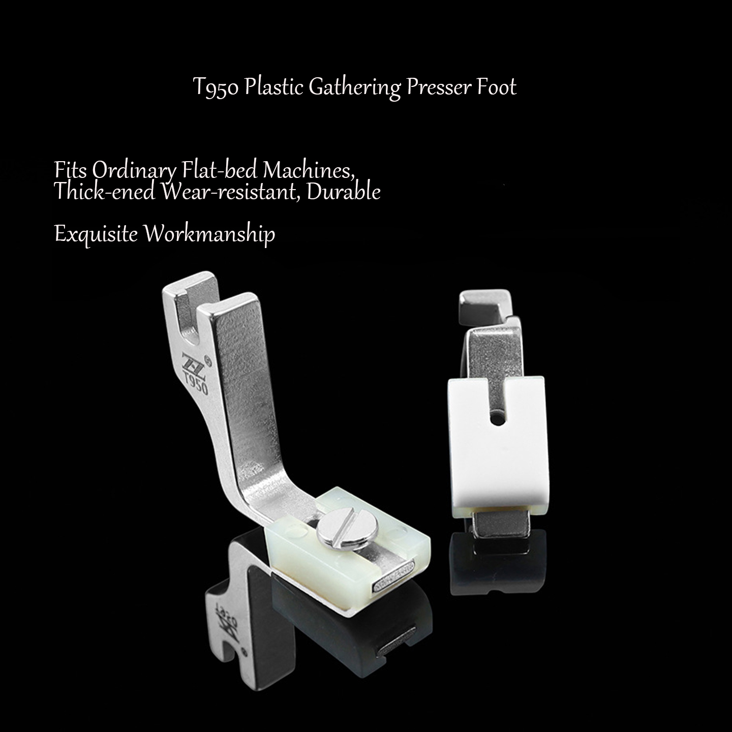 T950 テフロンプラスチック製ギャザリングプレッサーフット - Sewing Art のレビューと価格